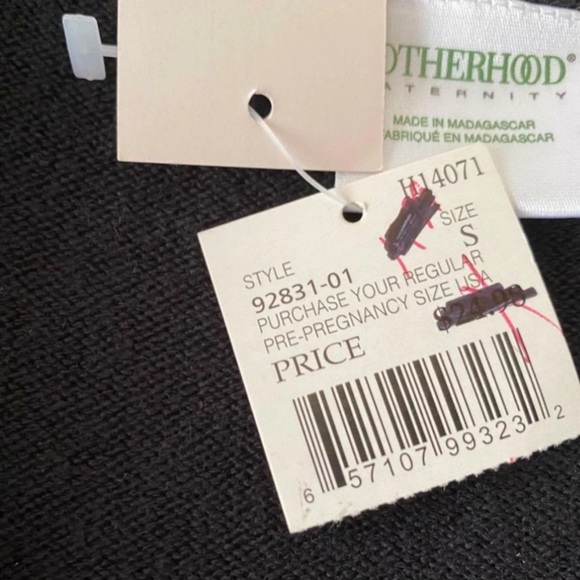 NWT Motherhood Maternity Womens Black Long Sleeve V-Neck Maternity Sweater Small - Picture 5 of 9